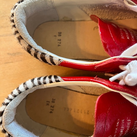 Red Superstar Sneakers with White Star size 38.  Like new - Picture 3 of 5